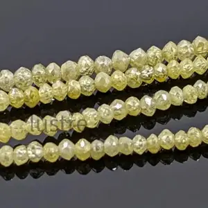 Cuentas de diamantes amarillos 1,8-2,4mm Rondelle facetado Calidad natural Fabricación de joyas amarillas Cuentas de diamantes a precios al por mayor