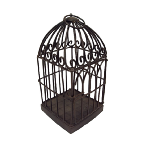 กรงนกโลหะสีดำทำด้วยมือพร้อมแหวนตกแต่งคุณภาพสูงกรงนกโลหะทรงกลมแบบกำหนดเองสำหรับตกแต่งสวน - Product Image 6