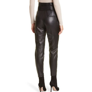 Pantalon en cuir PU léger pour femme, taille mi-haute, devant plat, décontracté, qualité supérieure - Product Image 3