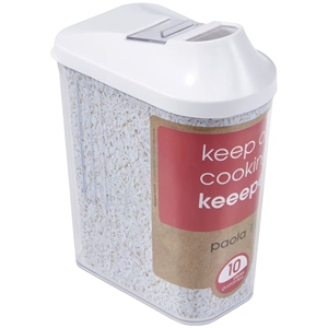 Dispensador de Cereales, PE/PS, Blanco, 11 x 6.5 x 19 cm - Product Image 1