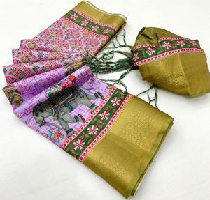 ¡Saris hechos a mano de satén real Premium para ropa de temporada festiva india y pakistaní a la venta! - Product Image 4