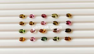 Haute qualité 3x5mm 6x8mm forme ovale multi tourmaline pierres précieuses naturel à facettes rubellite pierre Lot pierres coupées en gros - Product Image 3