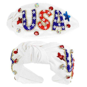 Bandeau de cheveux tendance et élégant de luxe, fabriqué aux États-Unis, magnifique design en forme de cœur fait à la main avec des perles, broderie à la main avec des strass pour les mariages - Product Image 3