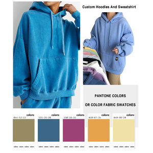 OEM personalizado 100% algodón invierno Sudadera con capucha conjuntos Hip Hop Casual Streetwear mujeres sudadera conjunto pulóver Unisex hombres sudaderas con capucha de lana - Product Image 5