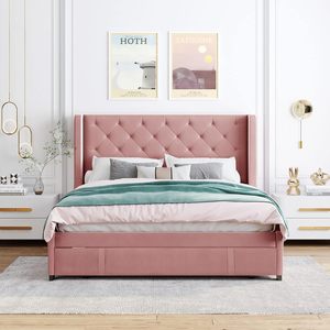 Shayne lit de style moderne de luxe haut de gamme en cuir personnalisable rembourré 300000 SKU ODM ensemble de meubles de chambre à coucher en bois tendre - Product Image 2