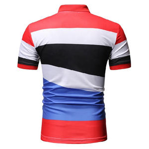 Recién llegado Patchwork Slim Fit Summer Spring Casual Polo Shirt para hombres - Product Image 3