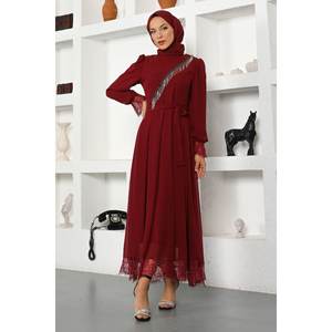 Robe décontractée en mousseline de coton ElbiseStone, longueur maxi, 100 % coton, taille naturelle, coupe Empire, pour demoiselles d'honneur, soirée, taille XL - Product Image 6