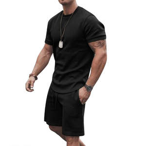 Ensemble court pour homme en coton respirant, vêtements de sport grande taille, vêtements de sport d'été, prix très raisonnable, ensemble court lavable pour homme - Product Image 5