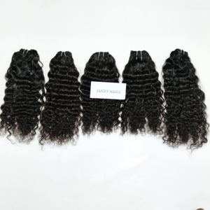 Extensiones de cabello humano indio de trama doble sin procesar Paquetes alineados de cutícula virgen cruda Onda profunda Onda suelta Estilos de onda de agua - Product Image 5