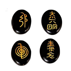 Usui Reiki Noir Agate Avec Usui Reiki Set Symbole Set Pierre Naturelle Guérison Usui Cristal Reiki Gemstone Vente en Gros - Product Image 1