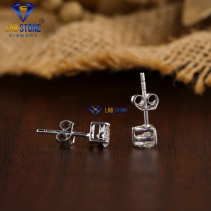 1,00 TDW Heart Cut Diamond Stud Labgrown Diamond 18K Oro blanco Hpht/Cvd Diamond Jewelry - Product Image 4