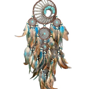 Atrapasueños de árbol de la suerte turquesa, atrapasueños personalizado para colgar en la pared, decoración del hogar - Product Image 1
