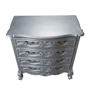 Commode haute de luxe en argent style français, ensembles de chambre à coucher, commode en bois pour mobilier antique de maison et d'hôtel - Product Image 6