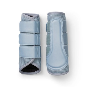 Botas de protección de tendones de caballo con malla, para equitación, equipo ecuestre, herramientas, color gris - Product Image 1