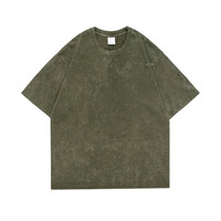 T-shirt Homme Oversize Uni Shaka Wear en Gros – Été, Délavé à l'Acide, Imprimé Numérique, 180 g/m², Grammage Lourd, Vintage, Écologique, Séchage Rapide