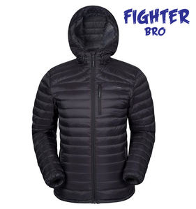 Chaqueta acolchada con capucha para hombre con logotipo personalizado para abrigos de burbujas de invierno decoración bordada cortavientos - Product Image 3