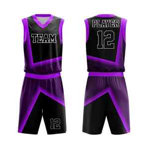 Conjunto de uniforme de baloncesto transpirable para jóvenes y adultos hecho de poliéster de control de humedad de secado rápido para mayor comodidad y estilo - Product Image 4