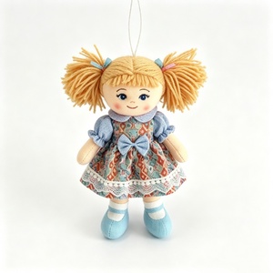 customized Soft Fabric Girl Plush <b>Doll</b>,Vintage Pigtail Cloth Rag <b>Doll</b>,Retro Cottagecore Textile <b>Doll</b> - Product Image 5