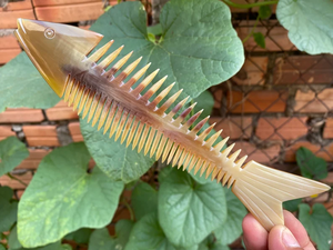 Peine de Cuerno de Buey Negro Ecológico con Logotipo Personalizado, con Mango, Dientes Anchos, para el Cuidado del Cabello y la Barba de los Hombres, Cuerno de Búfalo Pulido, Artesanía Saniya - Product Image 5