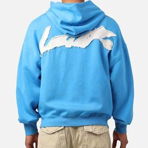 Sweats à capuche unisexes en coton épais brodés en 3D, logo personnalisé, taille plus, sweats à capuche surdimensionnés pour hommes, poids lourd, ensemble 2 pièces pour l'hiver - Product Image 1