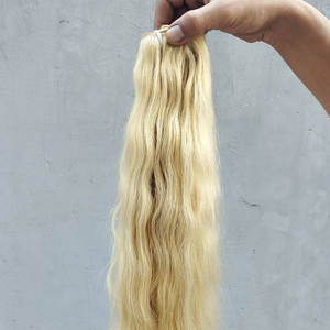 Extensiones de queratina para mujer, mechones de pelo ondulado y liso 613 Rubio, de la mejor calidad, con cutícula alineada, precio al por mayor - Product Image 3