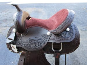 Sillín inglés de cuero de vaca más vendido, producto de equitación occidental con espuelas de cuero auténtico incluidas, monturas occidentales de caballo - Product Image 2