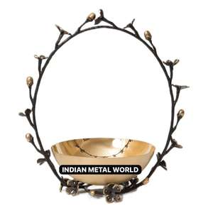 Cuenco de chocolate de metal con acabado dorado de Calidad exclusiva con hoja de oro adornada, perfecto para servir comida en bodas y eventos elegantes - Product Image 4