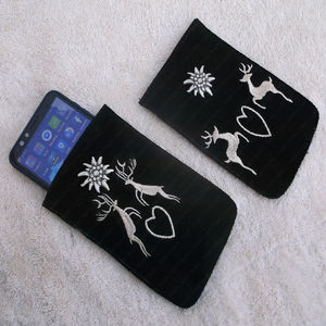 Étui pour smartphone Case Mate, pochette mobile bavaroise, fleurs brodées, couleurs de l'Oktoberfest, pochette mobile en cuir - Product Image 4