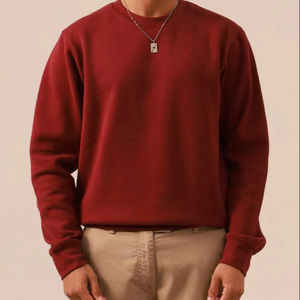 Sweat à capuche en coton polaire épais avec logo personnalisé Pull Sweat-shirt pour hommes Oversize Drop Shoulder O Neck Plain Dyed pour l'hiver - Product Image 1