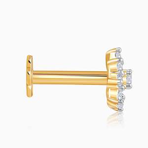 GIVA Jewellery Fashionable Grab Gold Stardust Diamond Nose Pin Bijoux de corps en or jaune rose avec motif de vis pour les mariages - Product Image 6