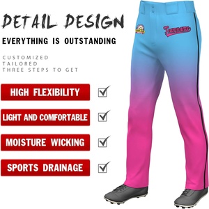 Pantalones de Béisbol Sublimados con Degradado para Hombre, con Ribete Lateral, Ropa Deportiva Personalizable para Adultos, Transpirable y con Logotipo y Nombre Personalizados - Product Image 2