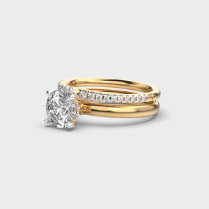 Anillo de Compromiso de Oro Sólido de 14K de Lujo con Halo Oculto de Corazones y Flechas para Mujer, Joyería Fina Elegante, Exportación al por Mayor - Product Image 4