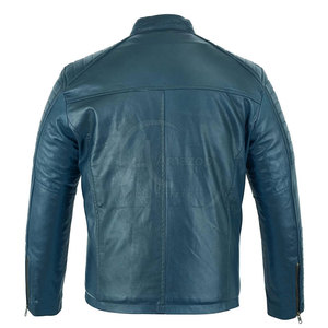 Veste en cuir sur mesure, couleur unie, veste en cuir pour homme, streetwear, veste en cuir pour homme - Product Image 2