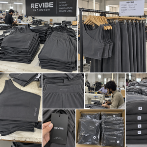 Women One Shoulder Crop Top <b>Wide</b> <b>Leg</b> <b>Pants</b> Two Piece Activewear <b>Lounge</b> Set High Waist OEM Private Label Wholesale - Product Image 5