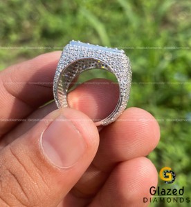 Bague Hip Hop en argent sterling 925 entièrement glacée avec des diamants taille ronde cultivés en laboratoire accessoire de mariage de luxe - Product Image 5