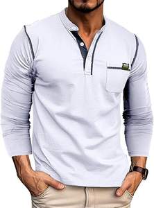 Men's Casual Stand <b>Collar</b> <b>T</b>-<b>Shirt</b> Polyester/Cotton Blend 220g Jersey Fabric Eco-Friendly Breathable Quick Dry Solid Digital - Product Image 3