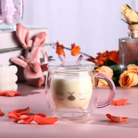Gobelet en verre borosilicate transparent à double paroi, pré-percé, résistant à la chaleur, pour sublimation, style campagnard avec fleurs séchées, vente en gros