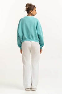 Sudadera de Cuello Alto Holgada para Mujer, Mezcla de Algodón y Felpa Francesa, de Alta Calidad, con Logotipo Personalizado al por Mayor - Product Image 6