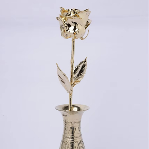 Vase d'arrangement rose doré de luxe de haute qualité avec motif ornemental pour les occasions d'Halloween - Product Image 1