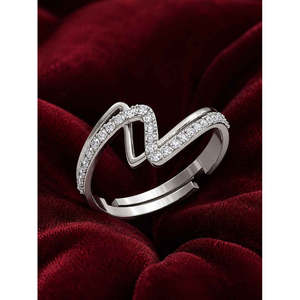 NOVAMART Fine Buy Premium 925 Pure Sterling <b>Silver</b> <b>Rings</b> for Women Rhodium Plated with Diamond Onyx Statement Lovers Pattern <b>Men</b> - Product Image 2