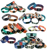 Bracelet en tissu polyester tissé élastique personnalisé à logo imprimé en couleur pour fêtes, sports, basketball, festivals – Sublimation