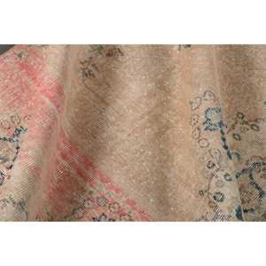 Alfombra Turca de 3.3x6.6 pies, Alfombra Vintage, Alfombra Sólida Beige y Azul - Product Image 5