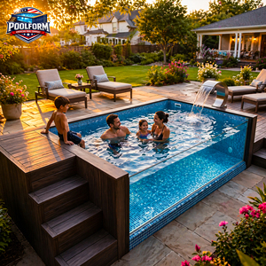 100% Customized Design Modern Villa Backyard Above Ground Pool Shell Prefabricated Luxury Fiberglass Swimming Pool - Product Image 3