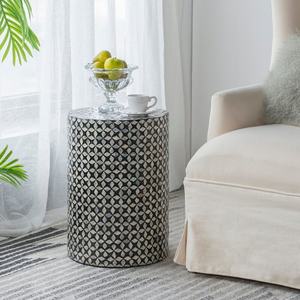 For Apartment Modern Mother of Pearl Decorative <b>Stool</b> for Bedroom Coffee <b>Table</b> Seating & Luxury Home Interiors Home Decor - Product Image 5