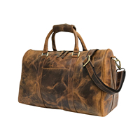 Buffalo Traveler Sac de sport de week-end en cuir véritable Grande capacité Bagages de qualité supérieure Fermeture à glissière Polyester pour voyage