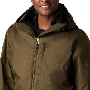 Veste matelassée softshell imperméable surdimensionnée pour femme avec fermeture éclair, logo personnalisé, capuche, coupe-vent, respirante, grandes tailles, hiver, vente en gros - Product Image 3