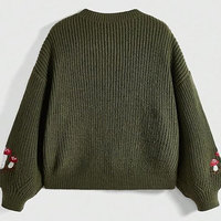 Nouveauté, pull décontracté pour femme en coton/laine, broderie tissée, couleur personnalisée, logo sur le devant, manches longues, pour vente en ligne