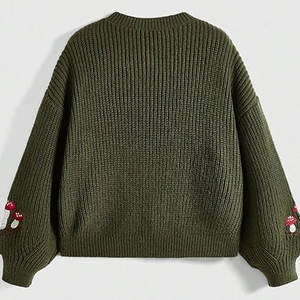 Suéter Casual Tejido Bordado para Mujer, Invierno, Algodón/Lana, Color Personalizado, Logotipo Frontal, Manga Larga, para Venta en Línea - Product Image 2