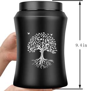 Urna de cremación para cenizas para adultos Urnas de entierro funerario con bolsa de satén para cenizas humanas (Árbol DE LA VIDA negro (220lbs) - Product Image 2