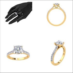 Anillo de diseño clásico de oro sólido de 18 quilates para mujer con 1.24Cts VS Clarity Lab Grown Diamond EF Color Jewelry para boda o regalo - Product Image 2